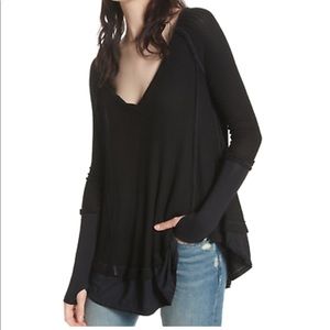 Free People Waffle Shirt